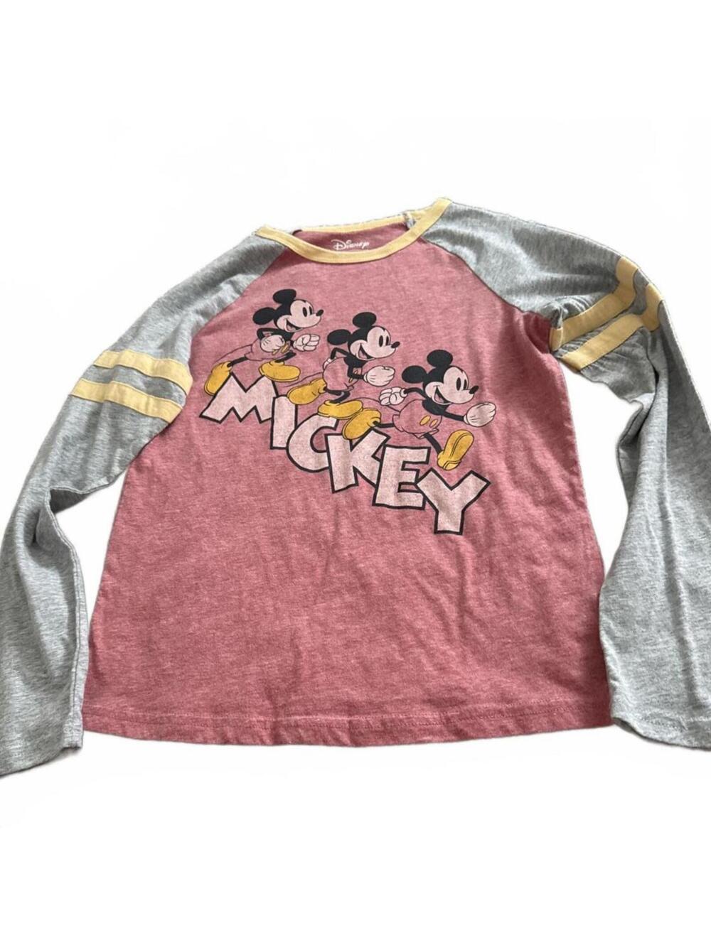 Disney x Jumping Beans Mickey Mouse Pink Gray Long Sleeve Shirt Size 12